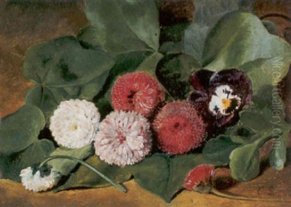 Blumenstilleben Mit Stiefmutterchen Oil Painting by Otto Franz Scholderer