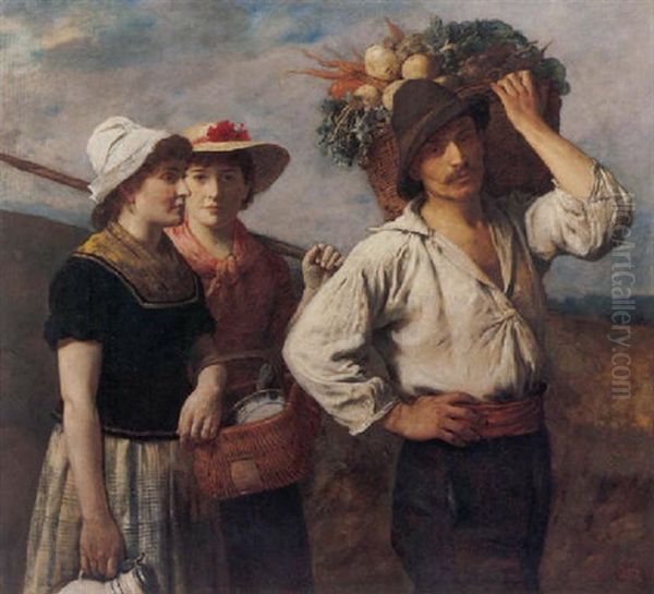 Heimkehr Von Der Ernte Oil Painting by Otto Franz Scholderer