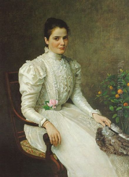 Lucy Scholderer Oil Painting by Otto Franz Scholderer