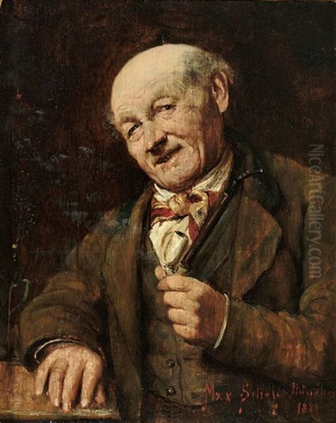 Portrait Eines Alten Herren Mit Pfeife Oil Painting by Max Scholz