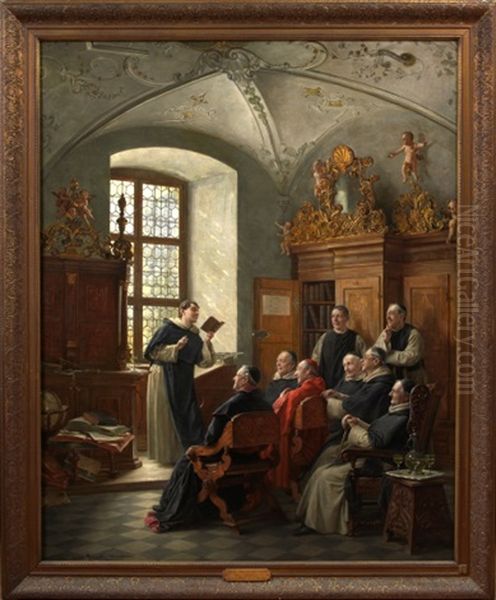 The Recitation Oil Painting by Max Scholz