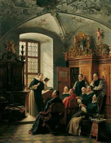 Die Jobsiade Im Kloster Zu Ettal Oil Painting by Max Scholz