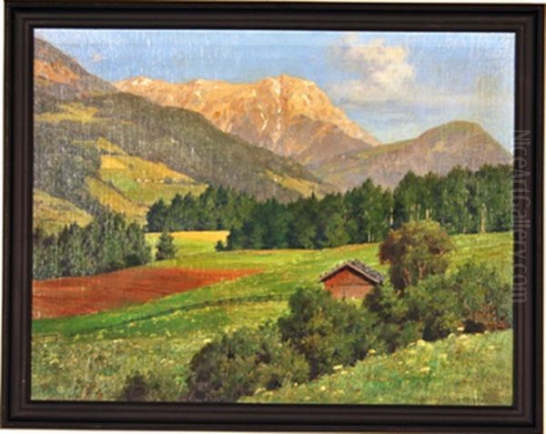 Landschaft Bei St. Johann In Tirol Oil Painting by Paul Scholz