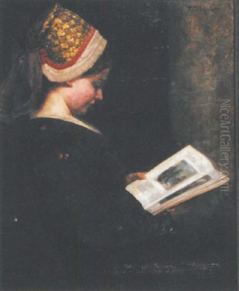 Jeune Fille A La Lecture Oil Painting by Paul Scholz