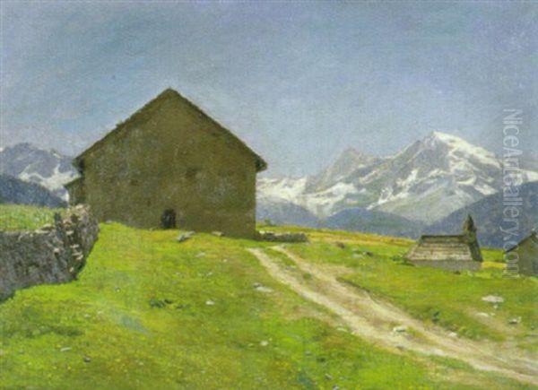 Mittagssonn Auf Der Malser Haide Oil Painting by Richard Scholz