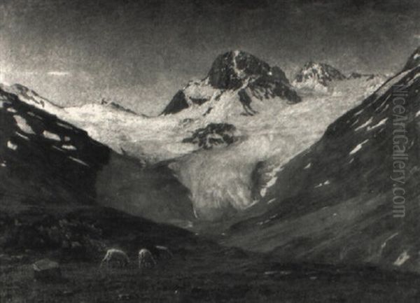 Alpengluhen Oil Painting by Richard Scholz