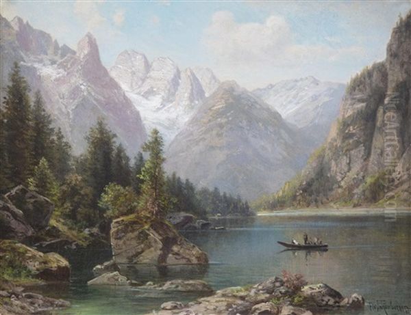 Durrensee Mit Monte Cristallo, Dolomiten Oil Painting by Alfred K.J.O. von Schoenberger