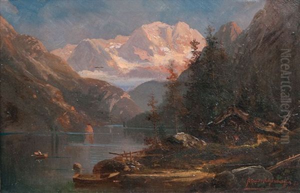 Paar Gegenstucke: Alpenlandschaften by Alfred K.J.O. von Schoenberger