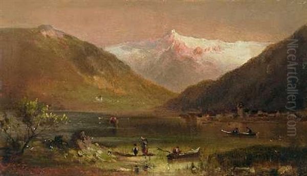 Zell Am See Mit Kitzsteinhorn Oil Painting by Alfred K.J.O. von Schoenberger