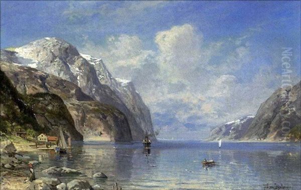 Nord Fjord, Norwegen Oil Painting by Alfred K.J.O. von Schoenberger