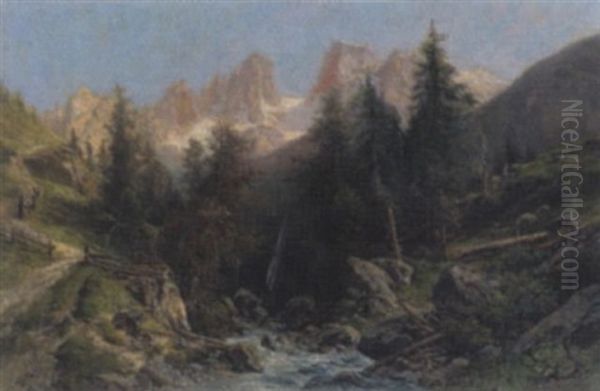 Spatnachmittag Im Hochgebirge by Alfred K.J.O. von Schoenberger