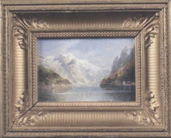 Gebirgssee Oil Painting by Alfred K.J.O. von Schoenberger