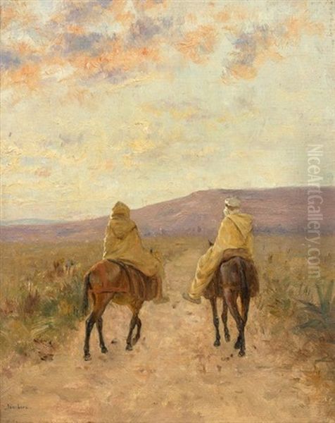 Les Deux Cavaliers Oil Painting by John Lewis Schonborn