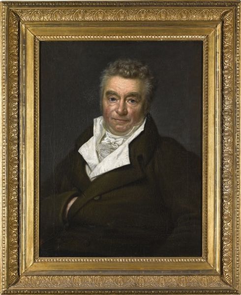 Portrait Of Christian Abraham Heineken (1752-1818), Half-length, Wearing A Dark Coat And White Stock Oil Painting by Georg Friedrich Adolf Schoener