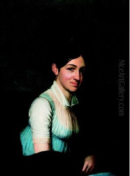 Lisette Grimm Oil Painting by Georg Friedrich Adolf Schoener