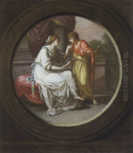 Aethra Und Theseus Oil Painting by Georg Friedrich Adolf Schoener