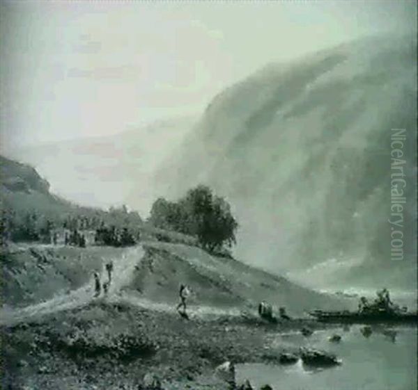 Weinlese An Der Mosel Oil Painting by Eduard Schonfeld