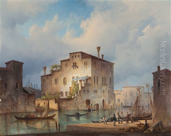 Kanal In Venedig Oil Painting by Heinrich Schonfeld