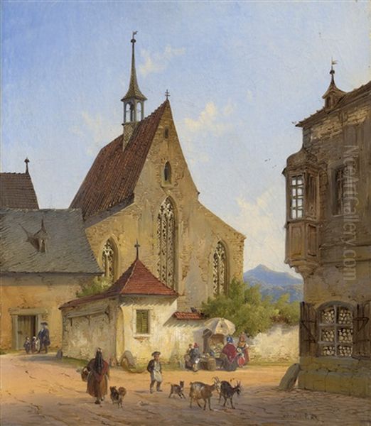 Gotische Kapellen (2 Works) Oil Painting by Heinrich Schonfeld