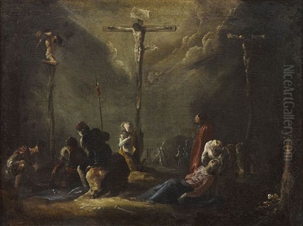 Die Kreuzigung Christi (kalvarienberg) Oil Painting by Johann Heinrich Schoenfeldt