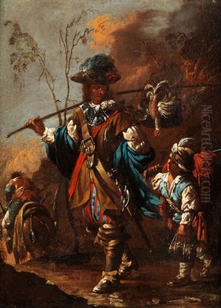 Heimkehr Von Der Jagd Oil Painting by Johann Heinrich Schoenfeldt