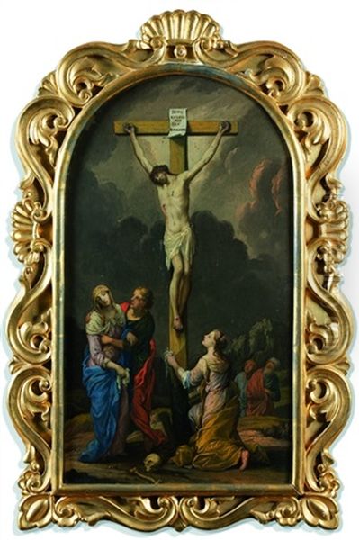 La Crucifixion Oil Painting by Johann Heinrich Schoenfeldt