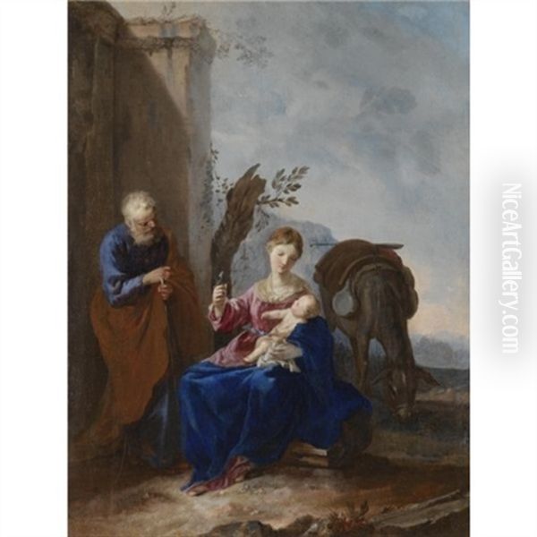 The Holy Family Oil Painting by Johann Heinrich Schoenfeldt