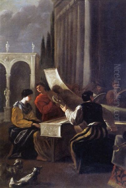 Le Concert Oil Painting by Johann Heinrich Schoenfeldt