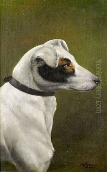 Bildnis Eines Terriers Oil Painting by Alfred Schoenian