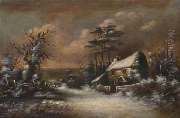 Winter Landscape Oil Painting by Ralph Bowen