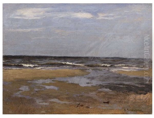 The North Sea Oil Painting by Gustav Schoenleber