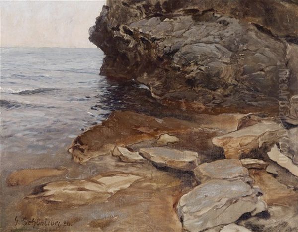 Felsufer Nervi Oil Painting by Gustav Schoenleber