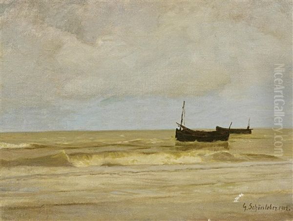 Seelandschaft Oil Painting by Gustav Schoenleber