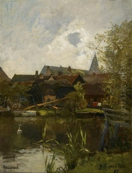 Ansicht Von Nieuwekerk Oil Painting by Gustav Schoenleber