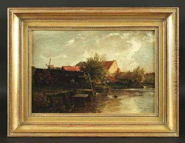 Sommerlandschaft Oil Painting by Gustav Schoenleber