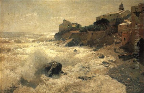 Quinto Al Mare Oil Painting by Gustav Schoenleber