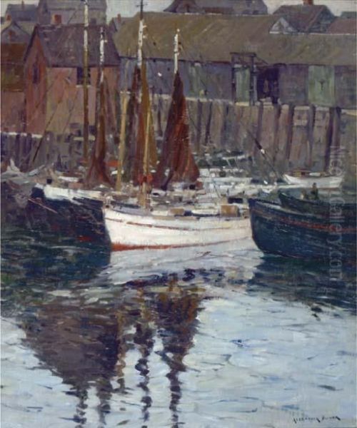 Rockport Harbor Oil Painting by Alexander Bower