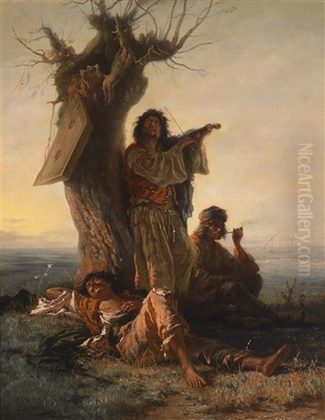 Rast Der Zigeuner Oil Painting by Alois Schoenn