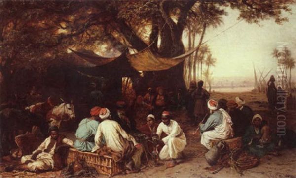 River Traders Oil Painting by Alois Schoenn