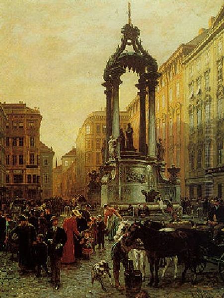 Kohlmarkt In Wien Oil Painting by Alois Schoenn