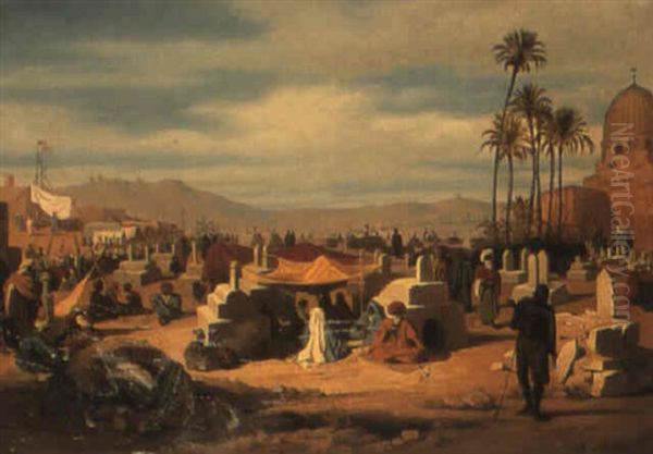 The Arab Encampment Oil Painting by Alois Schoenn