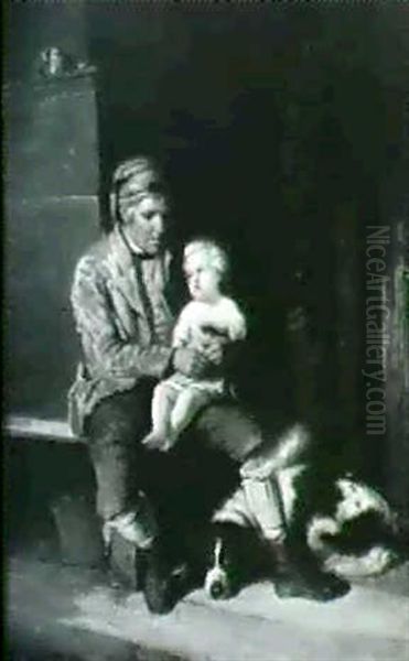 Father And Child by Alois Schoenn