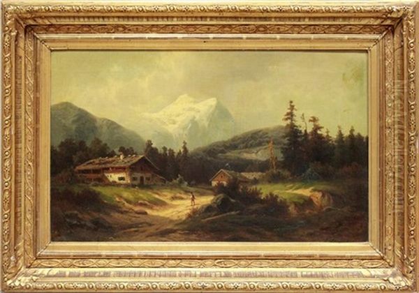 Partie Aus Dem Salzkammergut Oil Painting by Julius Schoenrock