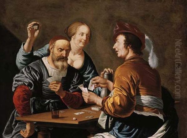 The Card Sharps Oil Painting by Aelbert Jansz van der Schoor