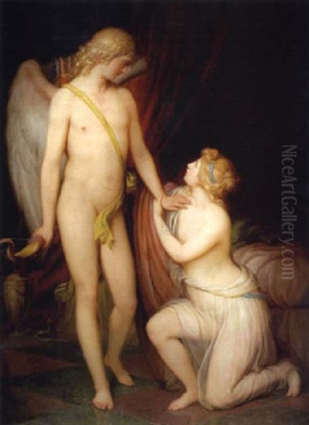 Amor Und Psyche Oil Painting by Josef Schopf