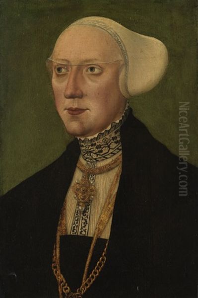 Portrat Der Maria Jacobaa Von Baden, Ehefrau Von Wilhelm Iv Von Bayern Oil Painting by Hans Schoepfer the Elder