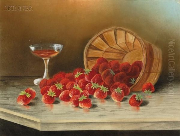 Still Life With Strawberries Oil Painting by John Bower