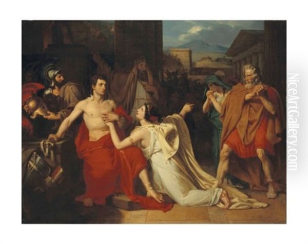 Meleagre Reprenant Les Armes A La Demande De Son Epouse Cleopatre Oil Painting by Heinrich Frederic Schopin