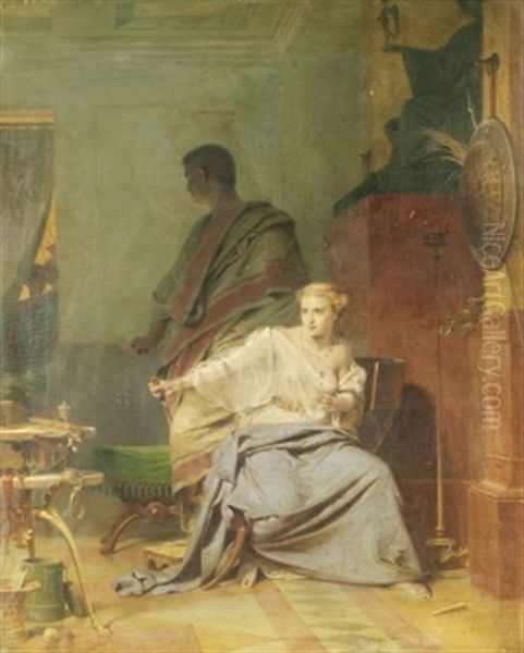 Lucretia Och Sextus Oil Painting by Heinrich Frederic Schopin