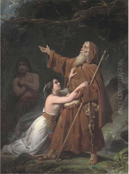 A Plea For Absolution Oil Painting by Heinrich Frederic Schopin